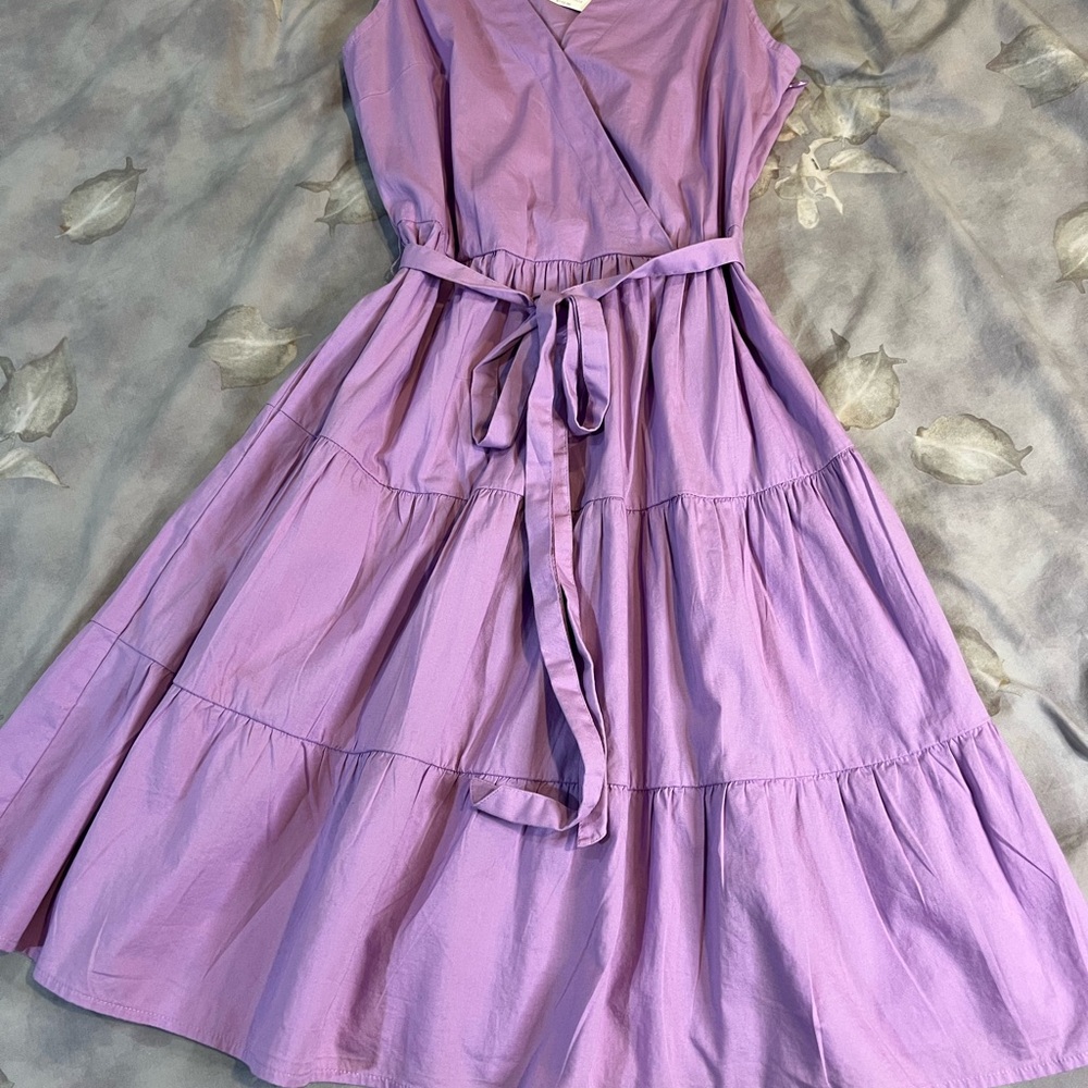 J. Crew Lilac Tiered Dress